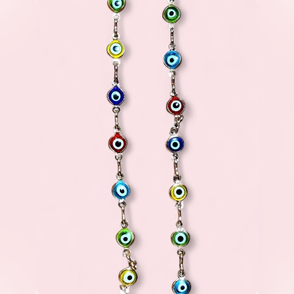 Multi-Color Evil Eye Link Necklace - Women Jewelry